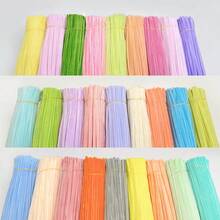 200 dải vải nhung dày nhiều màu, đồ thủ công làm từ ống thông nhiều màu, 9 màu sắc rực rỡ cho đồ thủ công và dự án nghệ thuật tự làm, que bông cho đồ trang trí Ngày lễ tình nhân, Ngày của mẹ và Lễ Phục sinh. - Nhiều màu - Xem 2