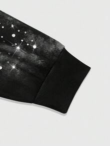 ROMWE MEN Street Life Áo nỉ có mũ in chữ thập thường ngày cho nam, Thu/Đông, Áo dài tay - Nhiều màu - Xem 5