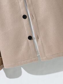 1pc Teen Boy Turndown Collar Long Sleeve Jacket, Suitable For Daily Commute, Autumn/Winter