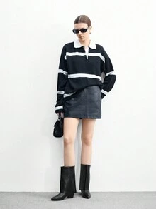 CUCCOO BIZCHIC 高品质黑色纽扣踝靴，尖头粗跟优雅女靴，时尚百搭新款长靴，展现女性魅力与优雅 - 黑色 - 查看 10