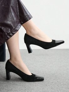 CUCCOO BIZCHIC 休闲通勤简约百搭时尚女士高跟鞋 - 黑色 - 查看 4