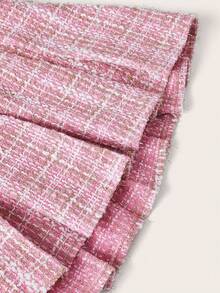 SHEIN MOD 女士优雅粗花呢背心和裙子两件套 - 彩色 - 查看 3