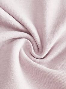 Ocili 休闲棉质简约舒适男友风短裤，带编织标志，舒适女式平角短裤，时尚秋季轻松舒适 - 紫色 - 查看 5