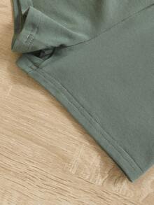 Baby Boy Letter Graphic Colorblock Tee & Shorts - Green - View 6