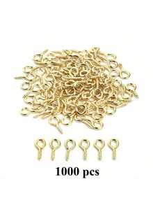 100/300/500/1000/2000pcs Multi-Color Mini Eye Needles, Eye Needles, Hooks, Eyelets, Threaded Metal Screws, Jewelry Pendant Connectors, DIY Jewelry Making Supplies, 10mm/0.39 Inch - Multicolor - View 12