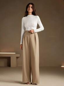 Anewsta Elegant & Slim Fit Basic Casual T-Shirt For Women - White - View 6