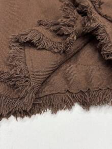 SHEIN Unity 秋冬新款梅拉德阔腿裤，宽松针织直筒裤，通勤、垂坠、修身 - 咖啡棕 - 查看 7