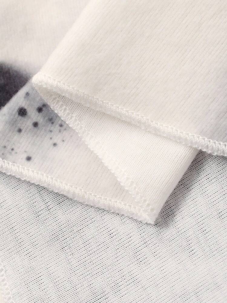 Tie-Dye Pattern All-Over Print Loose Women's Nightgown Pajama, Winter