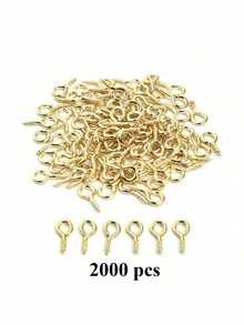 100/300/500/1000/2000pcs Multi-Color Mini Eye Needles, Eye Needles, Hooks, Eyelets, Threaded Metal Screws, Jewelry Pendant Connectors, DIY Jewelry Making Supplies, 10mm/0.39 Inch - Multicolor - View 8
