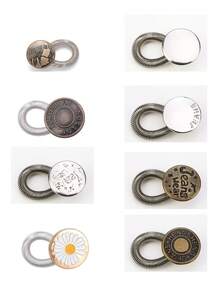 2pcs Random Button Extender For Pants Jeans Free Sewing Adjustable Retractable Waist Extenders Metal Buttons Waistband Expander