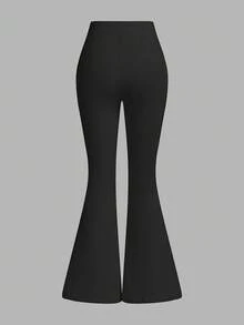 SHEIN PETITE 3 Packs Fitted Waist Elastic Band Elastic Waist Flare Suit Skinny Women's Trousers - Multicolor - View 4