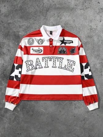 Street Life Herren Halb-Reißverschluss Lässig Langarm vielseitiges digital gestreiftes Sport T-Shirt, Herbst