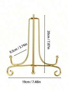 1件装工艺折叠支架书架照片底座碗相框黑色金色铁艺盘架展示画架三角形铁艺支架茶点相框盘底座 - 彩色 - 查看 6