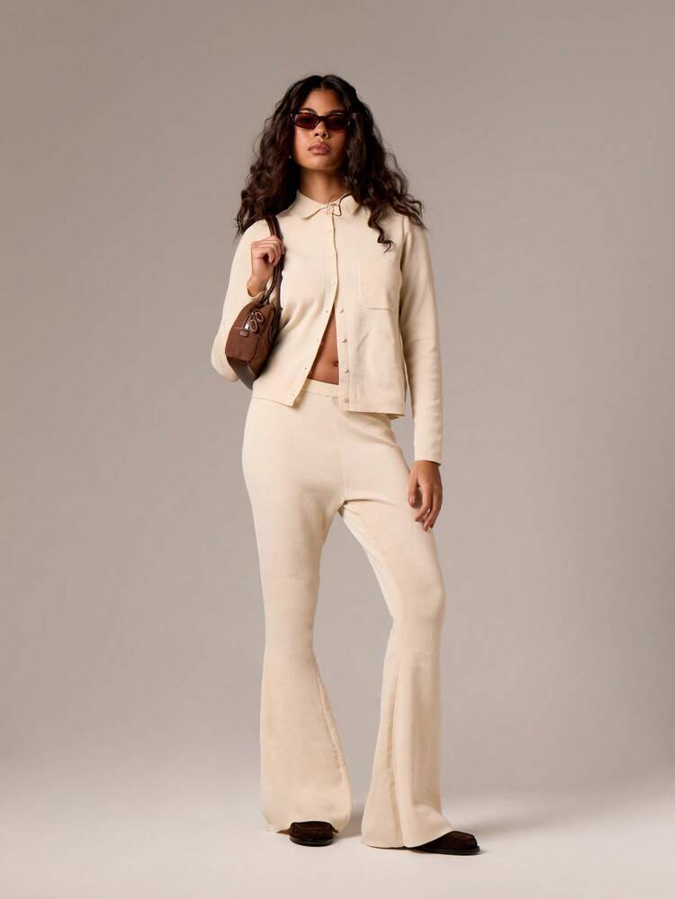 AiiRZ Luxury Knit Collared Cardigan Long Sleeve Button Front Top Business Casual Office Professional Fall Winter Workwear Classic Fashion Essential Minimalist Elegant