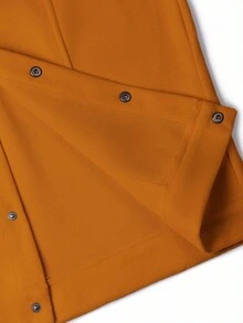 Manfinity CasualCool Men's Solid Color Single-Breasted Casual Long Sleeve Overcoat, Autumn/Winter - Orange - View 7