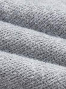 Jouncy Casual Loose Crew Neck Long Sleeve Women Sweaters - Grey - View 3