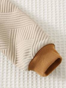 Cozy Pixies 2pcs Baby/Toddler Cartoon Bear Print Crew Neck Long Sleeve Sweatshirt And Elastic Waist Thickened Fleece Pants Set - Multicolor - View 7