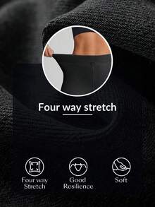 Flexra 女式松紧腰紧身休闲牛仔裤 - 黑色 - 查看 5