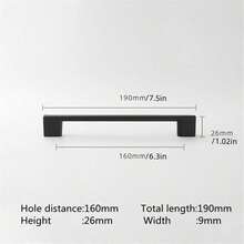 1 pieza Manija simple de aleación de aluminio cepillado negro para gabinete de cocina, cajón, puerta de vidrio, armario, mueble - Herraje para muebles - Multicolor - Ver 12