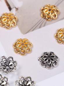 300 件双层花珠帽，空心花丝珠端盖，多功能 DIY 珠宝配件，适用于耳环、吊坠、项链、手链工艺品 - 彩色 - 查看 10