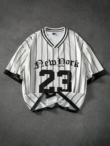 TOKVUE 男士 T 恤棒球衫 23 球衣衬衫男士棒球服棒球球衣细条纹棒球衫 - 彩色 - 查看 9