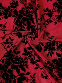 Modelyn Plus Size Women Floral Print V-Neck Lantern Sleeve Loose Elegant Dress