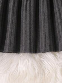 Teen Girl Fashion Handmade Bow Decor Knitted Sweater & Skirt Set, Autumn/Winter Girls Sweater Dress Skirt Set For Kids Grey Dress For Teen Girls Girl Clothes Autumn And Winter Clothes Autumn Dress Kids Sweater For Girls Kids Two Piece Sets Girls Knit Pants Girls Knit Sweater Girl Knit Set Party In Spring & Autumn Long Sleeve Top For Teen Girls Sweater Sets Long Sleeve Top Set For Teen Teen Skirt Set White Girl Clothes Girl Knit Set Teenage School Clothes Girls Cardigan For Dress Girls Uniform Dress Girls Autumn Outfits - Light Grey - View 6