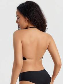 SHEIN 1 pieza Ropa interior de mujer con contraste de color, de corte bajo y cómoda con aro - Negro - Ver 3