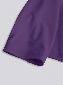 SHEIN LUNE 1 Stück Damen Einfarbiges Lässiges Bequemes Vielseitiges Langarm T-Shirt - Violett - Übersicht 5