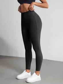 Flexra 女式松紧腰紧身休闲牛仔裤 - 黑色 - 查看 8