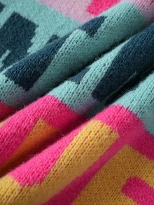 ROMWE MEN Street Life Men's Striped Jacquard Crew Neck Long Sleeve Sweater, Autumn/Winter - Multicolor - View 3