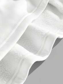 Manfinity ZONE917 Men Casual Street Style Faux Denim Effect White Star & Angel Print Thermal Lined Pullover Sweatshirt, Fall/Winter