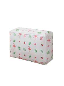 大号印花收纳袋，适用于衣服、毛毯、鞋子，防水、防潮收纳袋，适用于牛仔裤、连衣裙、裤子、季节性装饰，家居、卧室、旅行收纳解决方案，可折叠，耐用 - 火烈鳥 - 查看 10