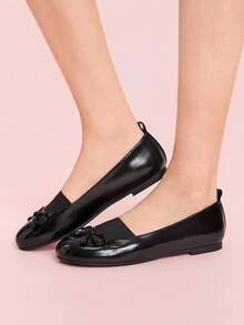 CUCCOO DOLLMOD Women's Round Toe Flat Fashionable Office Comfortable Dress Shoes - Black - View 5