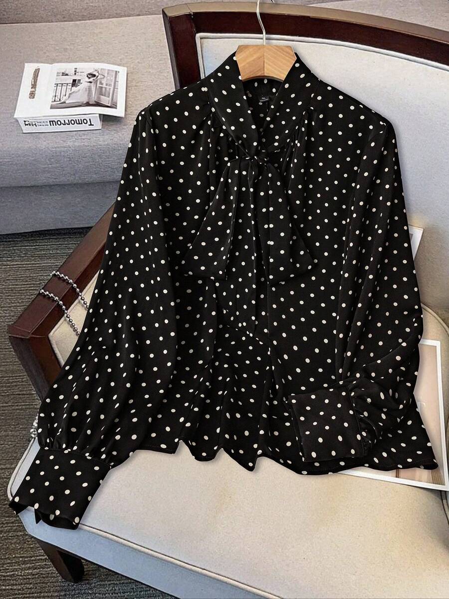 GlowEve Women's Woven Casual Autumn Polka Dot Shirt