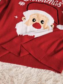 Manfinity RelaxMax 男士休闲圣诞图案毛衣，秋冬 - 紅色 - 查看 6