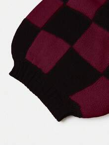 Franclia Women's Checkered Pattern Long Sleeve Loose Casual Knitted Cardigan, Autumn/Winter - Multicolor - View 5