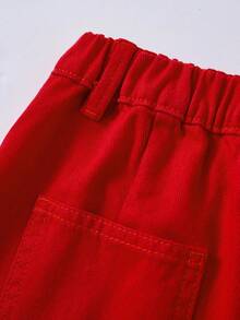 Tween Girls Casual Basic Comfortable Elegant Fresh Wide Leg Loose Fit Pure White Jeans Red Wide Leg Pants Red Pants