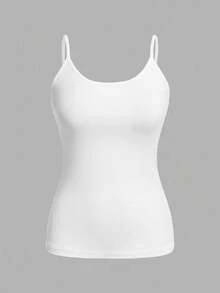 SHEIN EZwear 2pcs Women's White Tight Casual Camisole - White - View 6