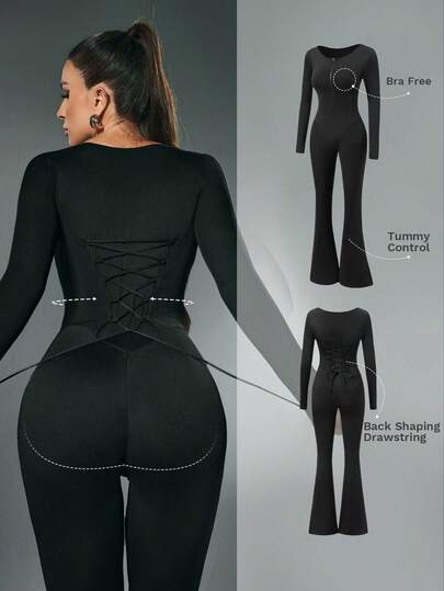 Nuvra 女式纯色交叉后背紧身连衣裤