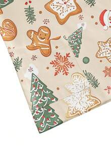 PopScrub Weihnachts-Khaki V-Ausschnitt Kurzarm Doppeltasche süßer Lebkuchenmann, Kinder, Weihnachtsmann Mütze, Weihnachtsbaum, Schneeflocke Cartoon Muster Krankenschwester/Arzt Arbeitsuniform Kasack/ Untersuchungs-OP-Uniform/Damen einfarbige Tiergroomingarbeitsuniform Top/Ernährungsberater Arbeitsuniform Kurzarm/Multitaschen funktionelle Laborarbeitsuniform, funktionelle Damen Feiertags-, Weihnachts-Oberteile, Weihnachtsdekoration, niedlich, fröhlich - Khaki - Übersicht 4