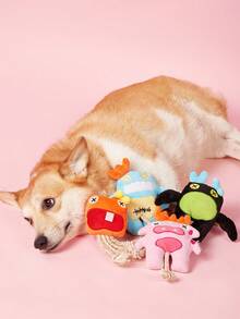 PETSIN 1 件绳索小海怪毛绒宠物声音玩具 - 耐用互动狗玩具，可咀嚼和咬