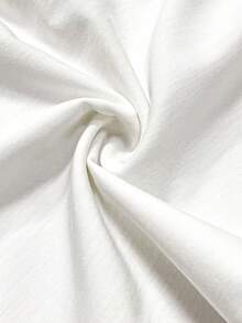 EMERY ROSE Plus Size White Pleated Waist Belt Loop Casual Straight Leg Versatile Business Pants - White - View 4