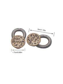 2pcs Random Button Extender For Pants Jeans Free Sewing Adjustable Retractable Waist Extenders Metal Buttons Waistband Expander