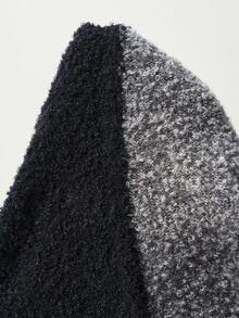 Bohemela Quần dài ống rộng dệt kim dáng rộng màu tương phản có dây rút ở eo dành cho nữ, mùa thu/đông - màu đen - Xem 10