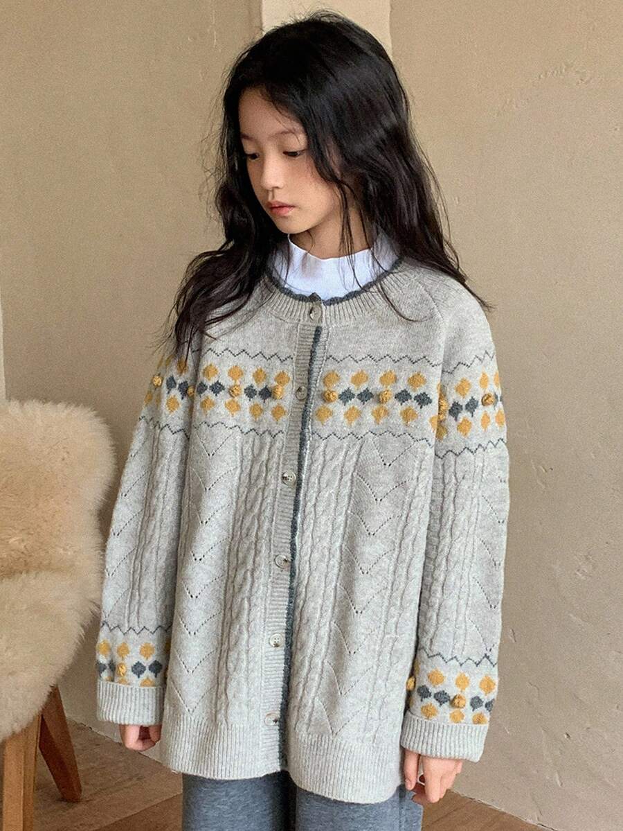 DAZY Christmas Tween Girl Fall Clothes Tween Girls Cardigan - Khaki - View 1