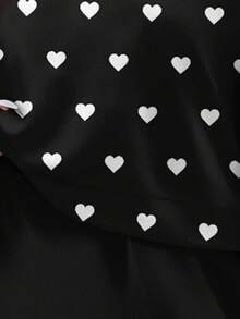 EMERY ROSE 2pcs/Set Plus Size Heart Pattern Long Sleeve Top And Sleeveless Dress, Casual Autumn/Winter Outfit - Multicolor - View 5