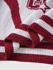 ROMWE MEN Street Life Maglione a maniche lunghe casual da uomo in maglia jacquard a contrasto di colore, autunno/inverno