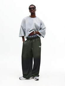 SUMWON Summer Collection Drawstring Wide Leg Sweatpants Relaxed Fit Loungewear Elastic Waist Comfortable Casual Bottoms All Season Street Style Essential Pants Plain - Black - View 1