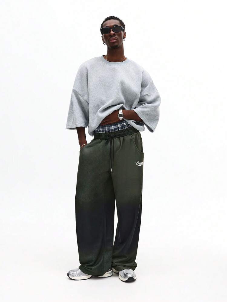 Wide Leg Drawstring Sweatpants With Elastic Waistband